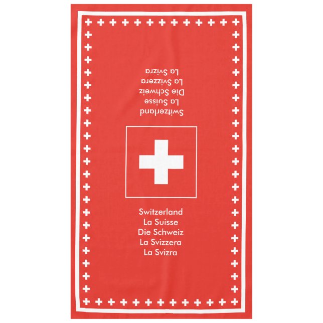 Mantel Bandera suiza - cena del fiesta del queso de la (Anverso)