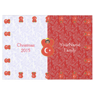 Mantel Bandera turca del ángel en personalizada roja y bl