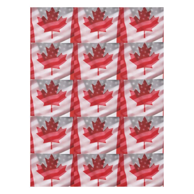 Mantel Banderas de Estados Unidos y Canadá (Anverso)