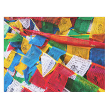 Banderas de oración tibetana coloridas - Tíbet