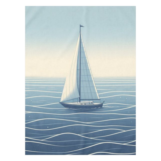 Mantel Barco de vela en alta mar (Anverso)