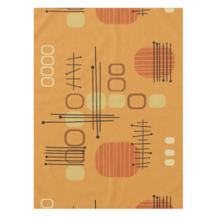 Mantel Barkcloth Ochre de resumen atómico