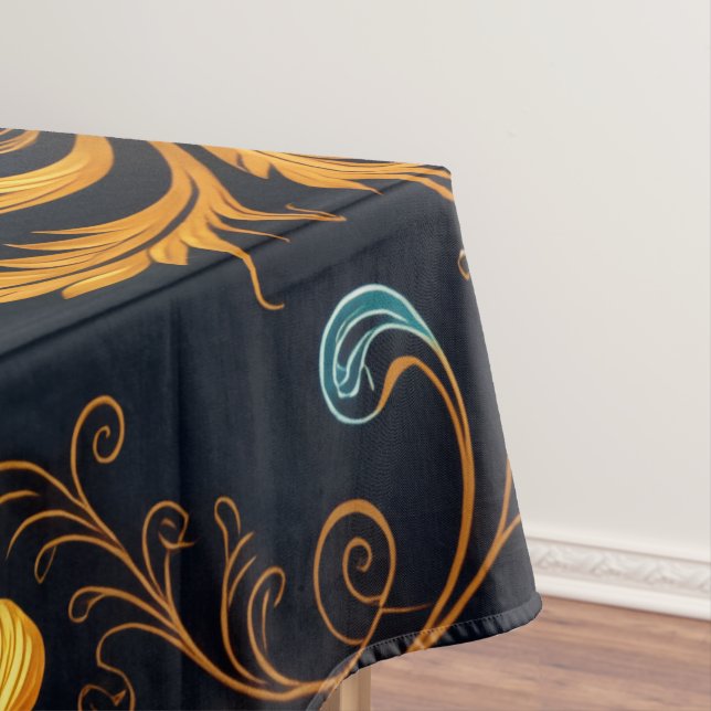 Mantel "Barockes Ornament-Muster in Gold und Schwarz" (In Situ)