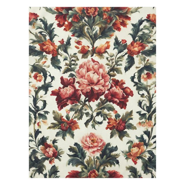 Mantel Barroco italiano. Flores y hojas de moda (Anverso)