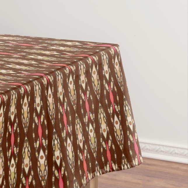 Mantel Batik tribal - Marrón, Tan y Coral (In Situ)