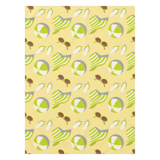 Mantel Beach vacay pattern with sunglasses and sun hat  (Anverso)