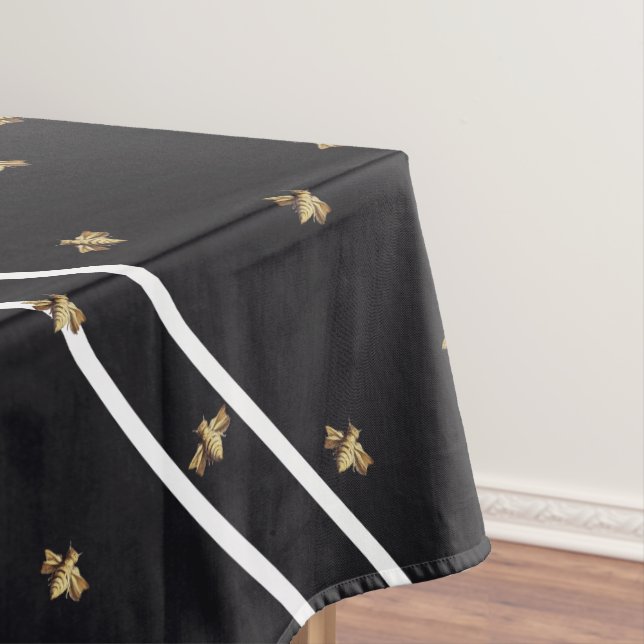 Mantel Bees - abejas Bee - abeja black & white stripes (In Situ)