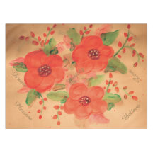 Bella Tablecloth con rojo