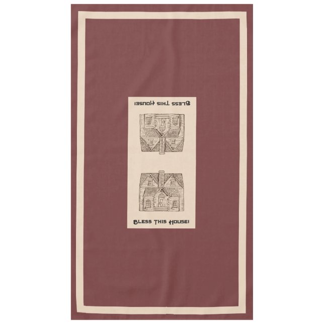 Mantel Bendición Esta Casa con texto y plantilla de image (Anverso)