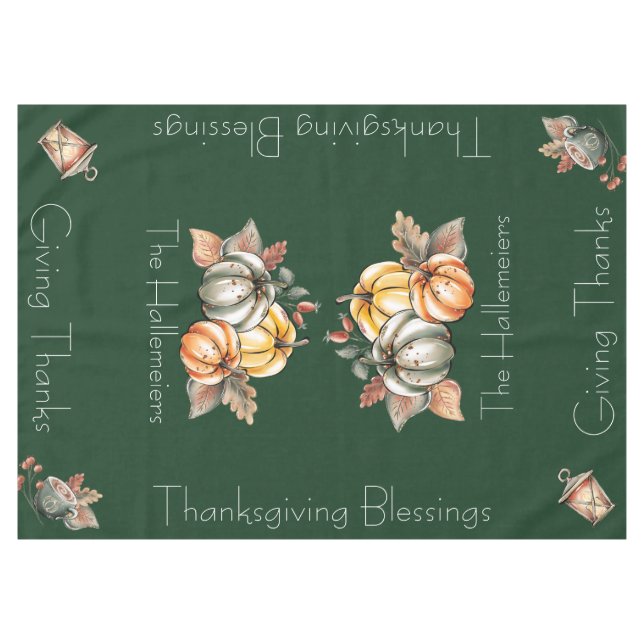 Mantel Bendiciones del Día de Acción de Gracias personali (Frente (Horizontal))