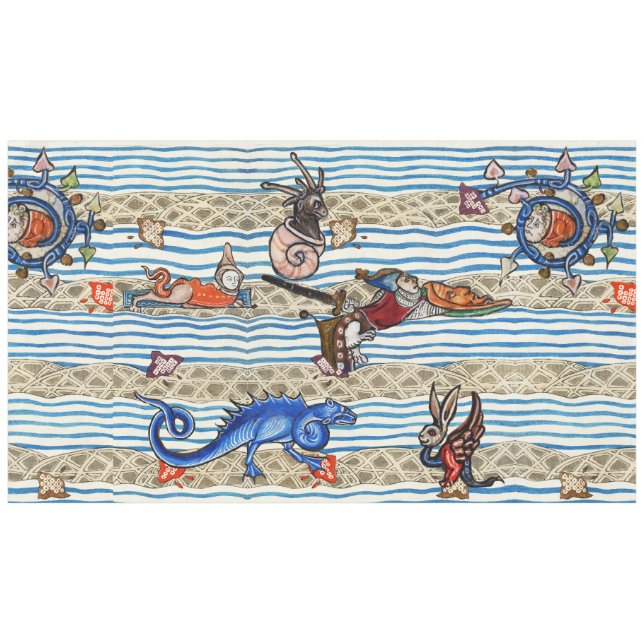 MANTEL BESTIARIO MEDIEVAL, ANIMALES DE FANTASÍA DE MONSTR (Frente (Horizontal))