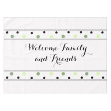 Bienvenida puntos verdes de polka negra