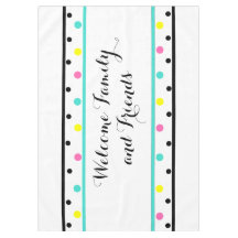 Bienvenidos amigos puntos turquesa de polka