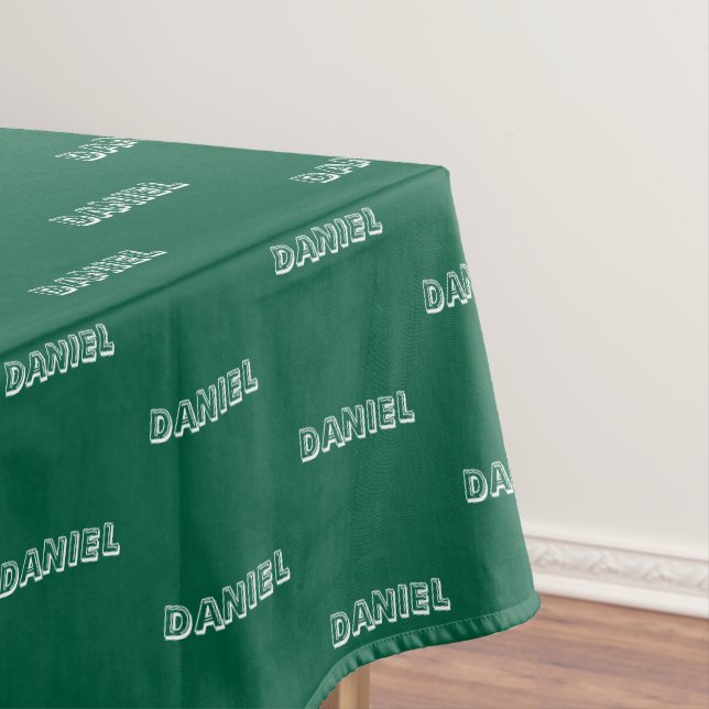 Mantel Birthday tablecloth with custom name and color (In Situ)