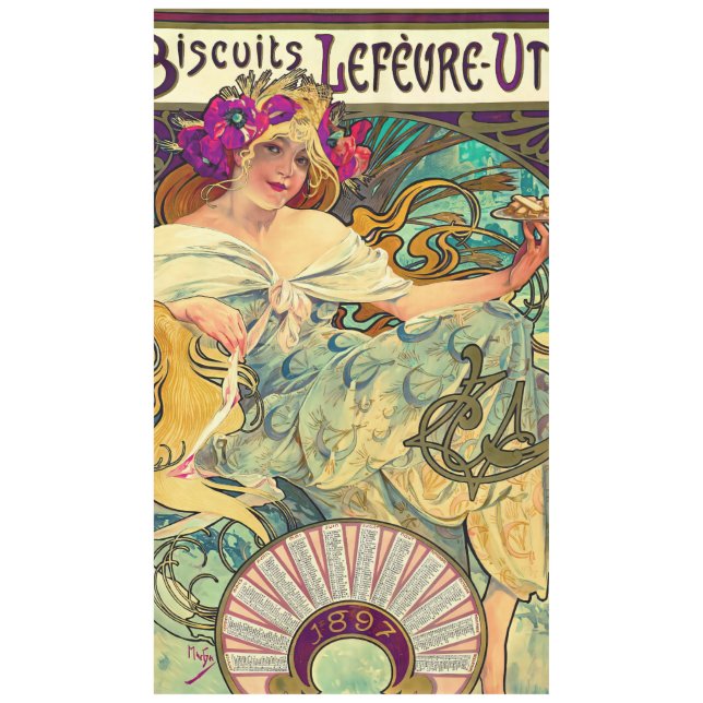 Mantel Biscuits Lefevre-Utile de Alphonse Mucha (1896) (Anverso)