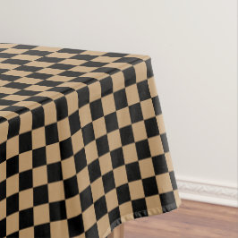 Mantel Black and Camel Brown Checkered