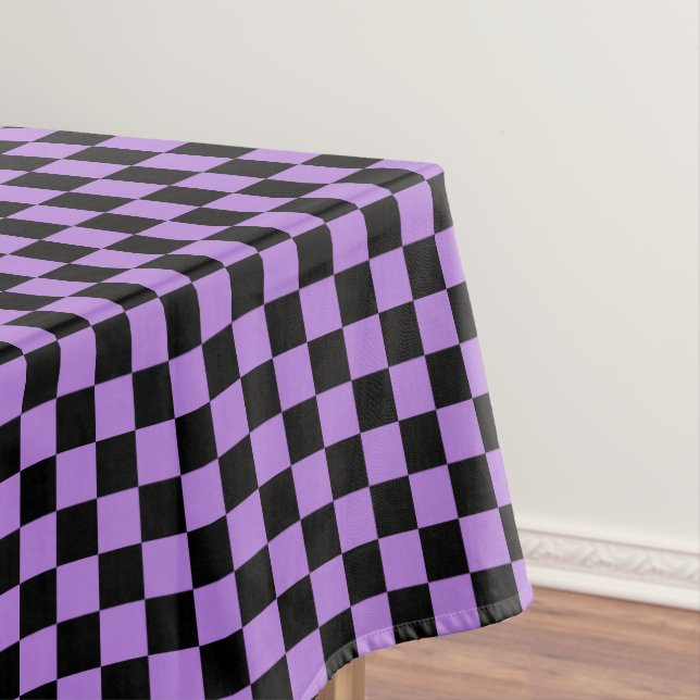 Mantel Black and Lavender Purple Checkered (In Situ)