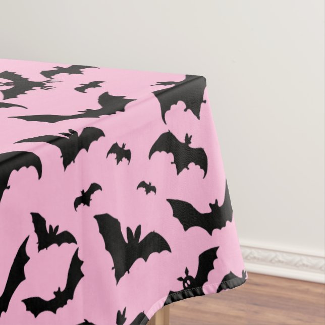 Mantel Black Bats rosados de Halloween (In Situ)