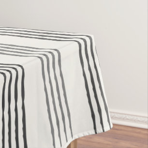 Mantel Black Gray Modern Stripe Boho Minimalista