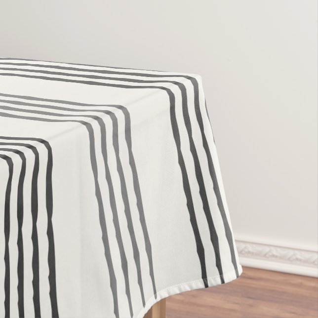 Mantel Black Gray Modern Stripe Boho Minimalista (In Situ)