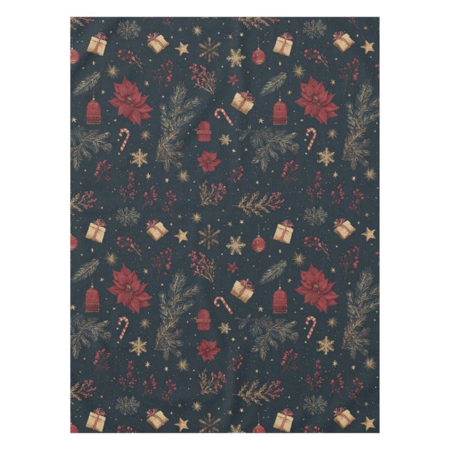 Mantel Black Holiday Watercolor Pine Berry Whimsical (Anverso)