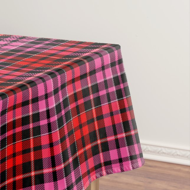 Mantel Black Red Pink Plaid Tartan Design  (In Situ)