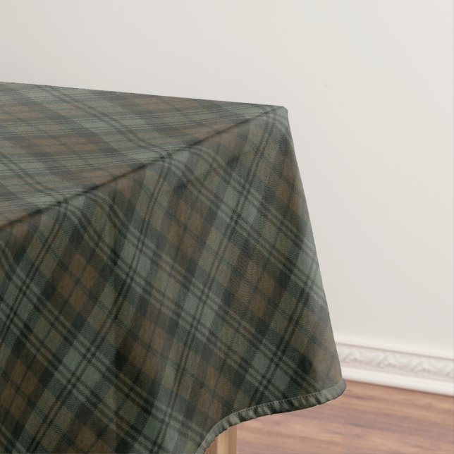 Mantel Black Watch Weathered Scottish Tartan Tablecloth (In Situ)