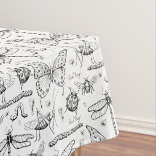 Mantel Black White Modern Insecs Ilustracion Love Bug