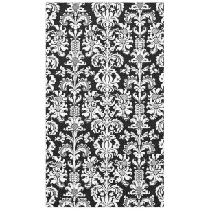 Mantel Blancas Sobre Damascos Florales Vintales Negros
