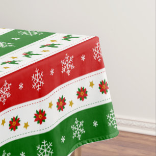 Mantel blanco y rojo verde del navidad