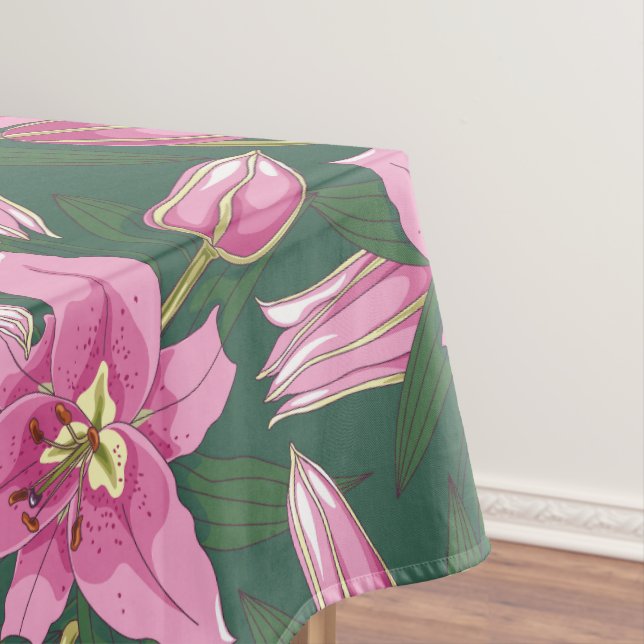 Mantel Blooming Lilies in Deep Green (In Situ)