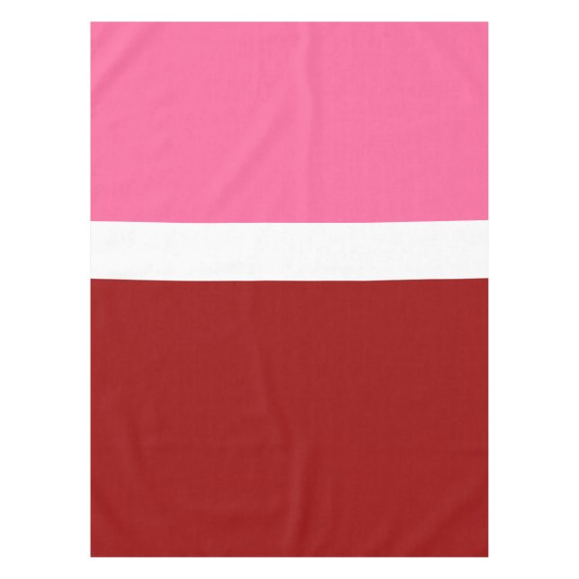 Mantel Bloque de color rosa blanco granate rojo (Anverso)