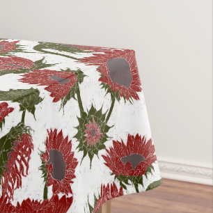 Mantel Bloque de madera Imprimir rojo girasol