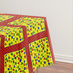 Mantel BLOQUES ALFABETES PRIMARIOS, TABLECLOTH Red-52x70