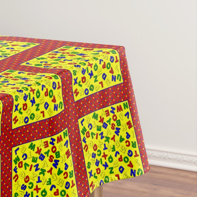 Mantel BLOQUES ALFABETES PRIMARIOS, TABLECLOTH Red-52x70 (In Situ)