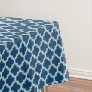 Mantel Blue and Baby Blue Trellis, Lattice, Quatrefoil