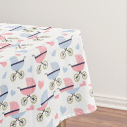 Mantel Blue and PInk Baby Buggies Tablecloth Baby Shower
