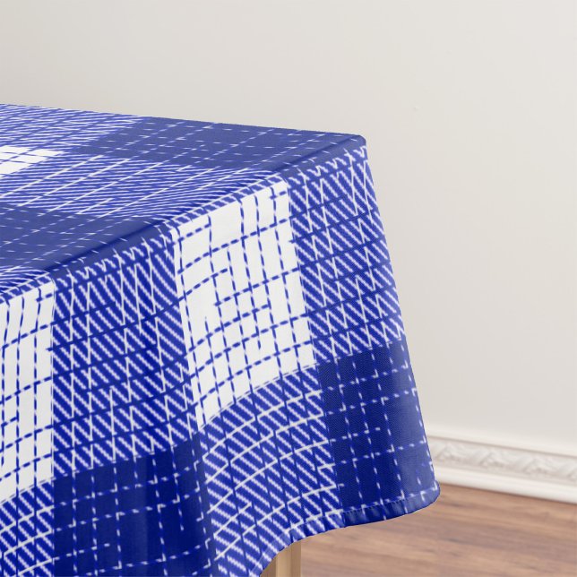 Mantel Blue and White Bold Checkered Plaid Design  (Subido por el creador)