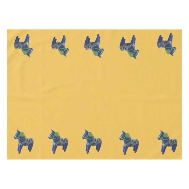 Mantel Blue Dala Horse Tablecloth (Frente (Horizontal))