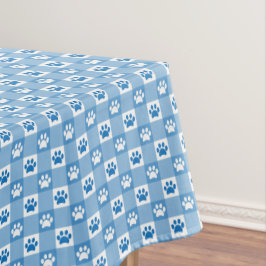 Mantel Blue Gingham con pinturas picnic