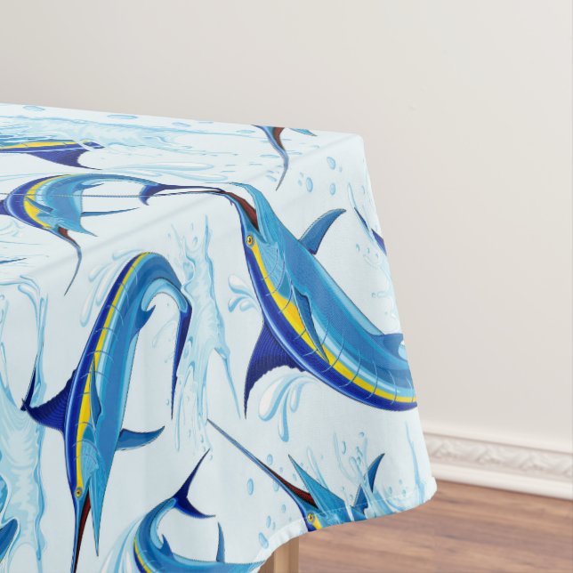 Mantel Blue Marlin Jumping out of Ocean (In Situ)