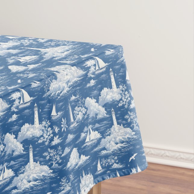 Mantel Blue Nautical Toile (In Situ)