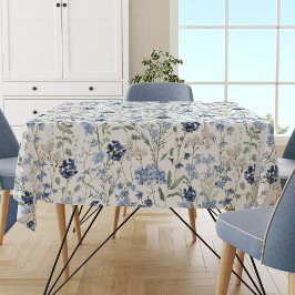 Mantel Blue Watercolor Wildflower