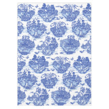 Blue Willow Animal Rabbit Fox Deer Oriental Design