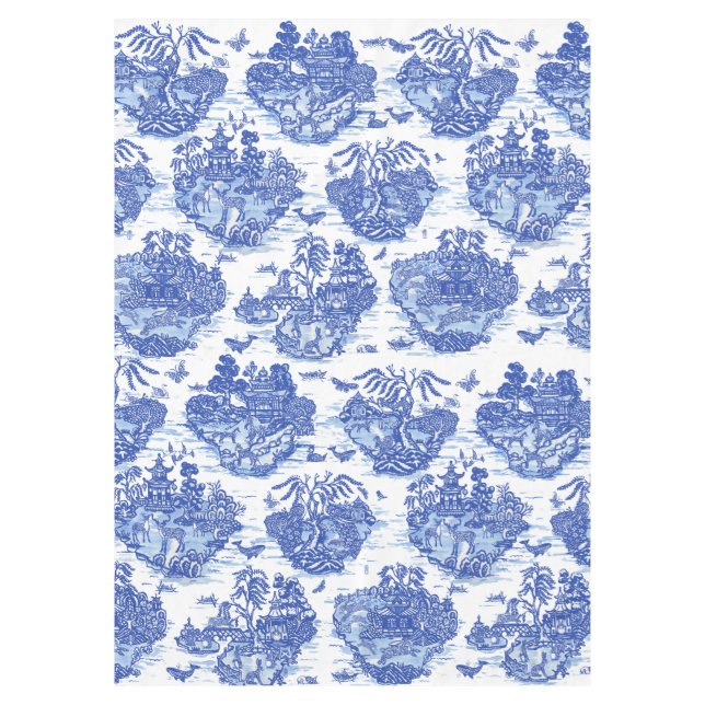 Mantel Blue Willow Animal Rabbit Fox Deer Oriental Design (Anverso)