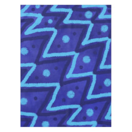 Mantel Blue Zig Zags Dots Funky Pattern