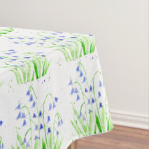 Bluebells Primavera acuarela color púrpura rústico