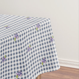 Mantel Blueberry Gray Blue Gingham