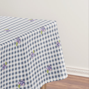 Mantel Blueberry Gray Blue Gingham