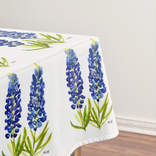 Mantel Bluebonnets Texas State Flowe Lupine Watercolor (In Situ)